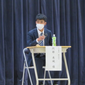  東京都立練馬工業高等学校で卒業生代表講話を行いました！